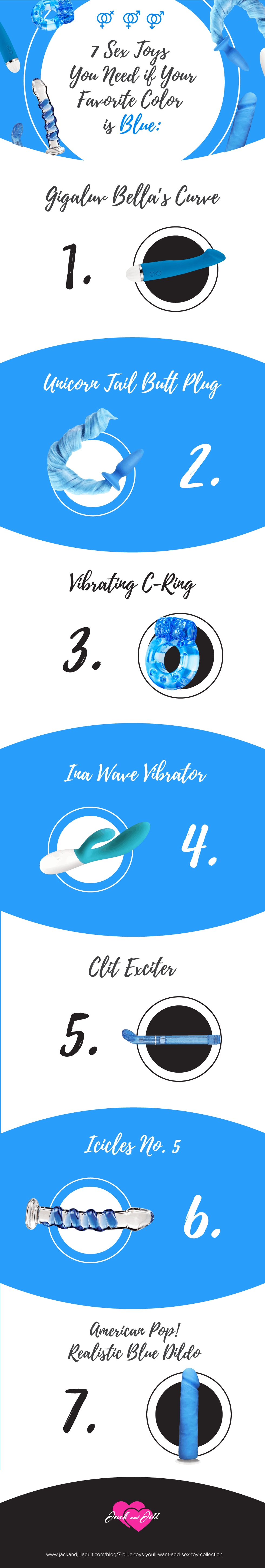 Infographic for 7 Blue Toys You’ll Want to Add to Your Sex Toy Collection