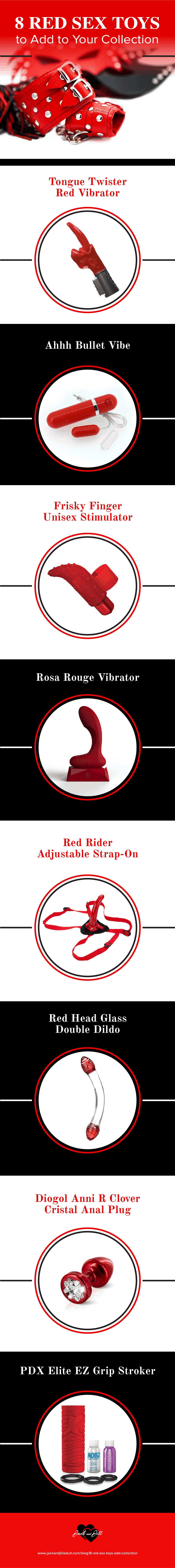 Infographic for 8 Red Sex Toys to Add to Your Collection