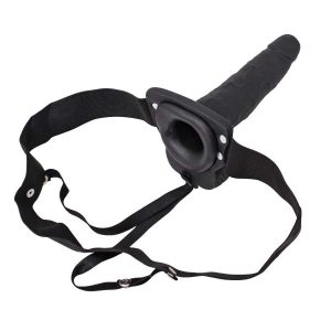 hollow strap on harness view black
