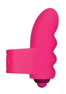 Triple Ripple Silicone Finger Vibe Waterproof - Pink