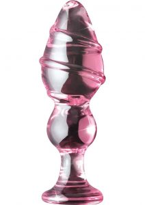 Icicles No 27 Textured Glass Anal Plug in Pink Icicles No 27 Textured Glass Anal Plug in Pink
