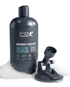 PDX Plus Shower Therapy Soothing Scrub Stroker mount