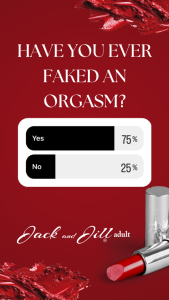 Infographic on the percentage of people who have faked an orgasm