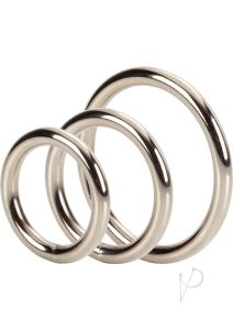 a metal cock ring set in 3 sizes
