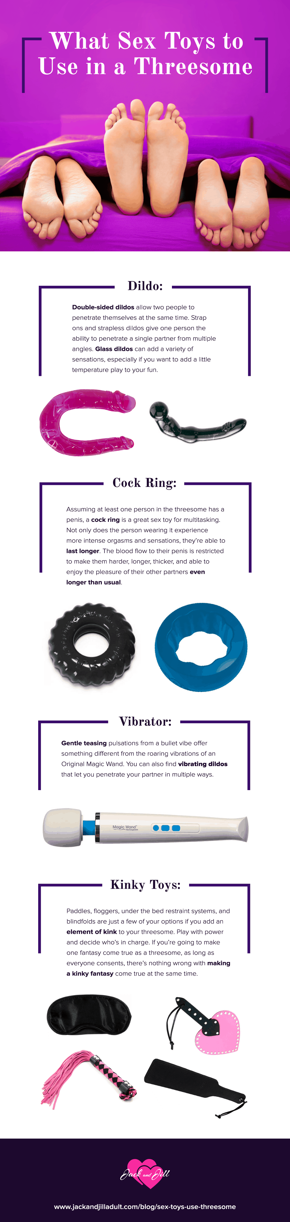 Infographic for What Sex Toys to Use in a Threesome